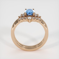 1.21 Ct. Greenish Blue Sapphire Ring, 14K Rose Gold 3