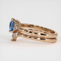 1.21 Ct. Greenish Blue Sapphire Ring, 14K Rose Gold 4