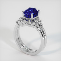 3.00 Ct. Blue Sapphire Ring, 14K White Gold 2