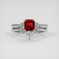 1.65 Ct. Ruby Ring, 14K White Gold 1