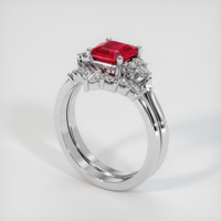 1.35 Ct. Ruby Ring, 14K White Gold 2