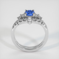 0.87 Ct. Blue Sapphire Ring, 14K White Gold 3