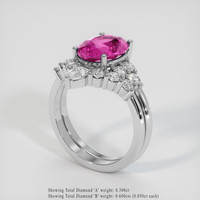 2.68 Ct. Sapphire Ring, 14K White Gold 2