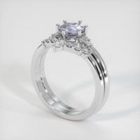 0.88 Ct. Violet Sapphire Ring, 14K White Gold 2