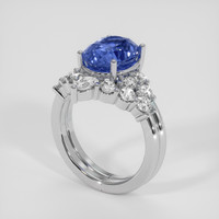 3.25 Ct. Blue Sapphire Ring, 14K White Gold 2