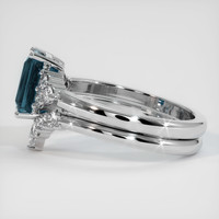 2.01 Ct. Greenish Blue Sapphire Ring, 14K White Gold 4