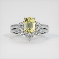 1.59 Ct. Yellow Sapphire Ring, 14K White Gold 1