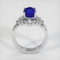 3.00 Ct. Blue Sapphire Ring, 18K White Gold 3