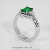 1.32 Ct. Emerald Ring, 18K White Gold 2