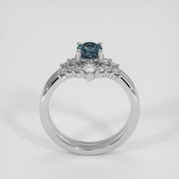 0.91 Ct. Greyish Blue Sapphire Ring, 18K White Gold 3