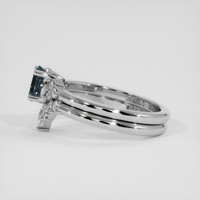0.91 Ct. Greyish Blue Sapphire Ring, 18K White Gold 4