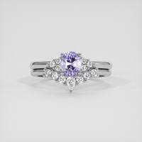 1.27 Ct. Purple Sapphire Ring, 18K White Gold 1