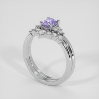 1.27 Ct. Purple Sapphire Ring, 18K White Gold 2