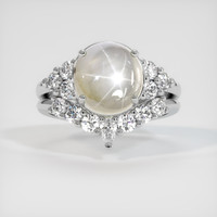 6.00 Ct. Grey Sapphire Ring, 18K White Gold 1