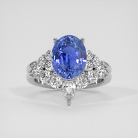 3.25 Ct. Blue Sapphire Ring, 18K White Gold 1