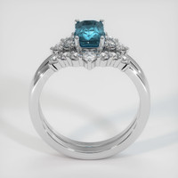 2.01 Ct. Greenish Blue Sapphire Ring, 18K White Gold 3