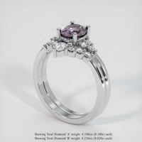 0.92 Ct. Purple Sapphire Ring, 18K White Gold 2