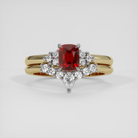 1.01 Ct. Ruby Ring, 14K White & Yellow 1