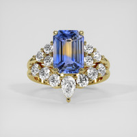 4.02 Ct. Bi Color / Parti Sapphire Ring, 10K Yellow Gold 1