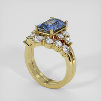 4.02 Ct. Bi Color / Parti Sapphire Ring, 10K Yellow Gold 2