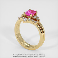 1.20 Ct. Pink Sapphire Ring, 14K Yellow Gold 2