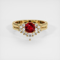 1.11 Ct. Ruby Ring, 14K Yellow Gold 1