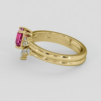 1.08 Ct. Pink Sapphire Ring, 14K Yellow Gold 4