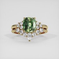 2.32 Ct. Green Sapphire Ring, 14K Yellow Gold 1