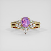1.12 Ct. Pinkish Purple Sapphire Ring, 14K Yellow Gold 1