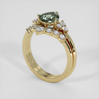 2.38 Ct. Green Sapphire Ring, 14K Yellow Gold 2