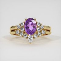 1.34 Ct. Purple Sapphire Ring, 14K Yellow Gold 1