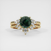 2.56 Ct. Green Sapphire Ring, 14K Yellow Gold 1