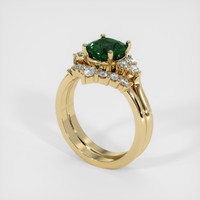 2.56 Ct. Green Sapphire Ring, 14K Yellow Gold 2