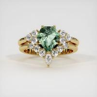 1.80 Ct. Green Sapphire Ring, 14K Yellow Gold 1