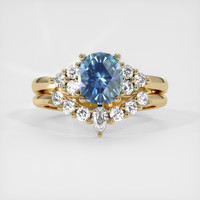 1.67 Ct. Greenish Blue Sapphire Ring, 14K Yellow Gold 1