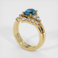 1.67 Ct. Greenish Blue Sapphire Ring, 14K Yellow Gold 2