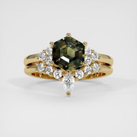 1.58 Ct. Color Change Sapphire Ring, 14K Yellow Gold 1