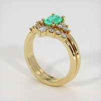 0.59 Ct. Emerald Ring, 18K Yellow Gold 2