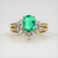 1.55 Ct. Emerald Ring, 18K Yellow Gold 1