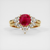 2.05 Ct. Ruby Ring, 18K Yellow Gold 1
