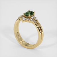 1.13 Ct. Bluish Green Sapphire Ring, 18K Yellow Gold 2