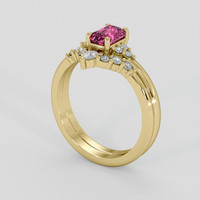 1.08 Ct. Pink Sapphire Ring, 18K Yellow Gold 2