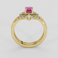 1.08 Ct. Pink Sapphire Ring, 18K Yellow Gold 3
