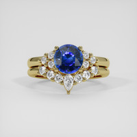 1.56 Ct. Blue Sapphire Ring, 18K Yellow Gold 1