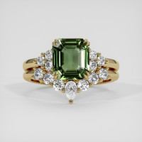 2.05 Ct. Green Sapphire Ring, 18K Yellow Gold 1
