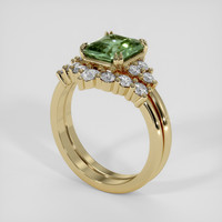 2.05 Ct. Green Sapphire Ring, 18K Yellow Gold 2