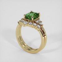 2.32 Ct. Green Sapphire Ring, 18K Yellow Gold 2
