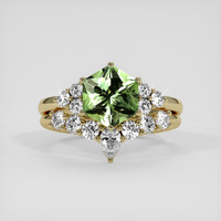 2.21 Ct. Green Sapphire Ring, 18K Yellow Gold 1