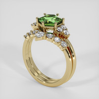 2.21 Ct. Green Sapphire Ring, 18K Yellow Gold 2
