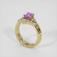 1.12 Ct. Pinkish Purple Sapphire Ring, 18K Yellow Gold 2